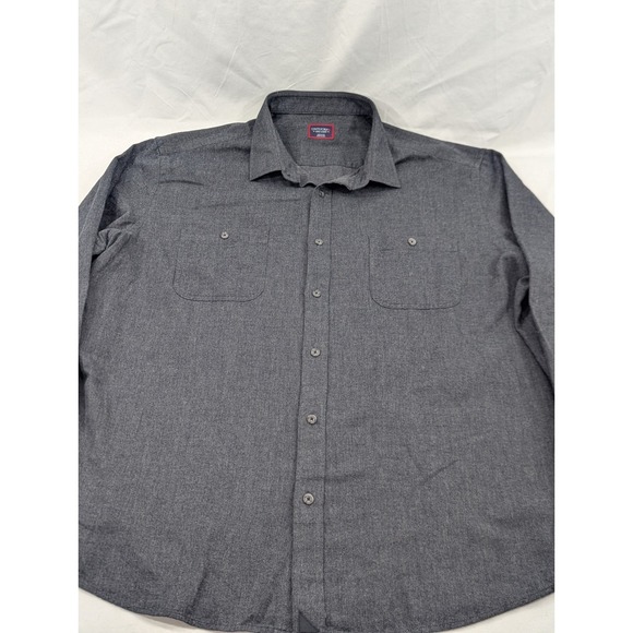 Untuckit‎ Long Sleeve Mens XXXL Shirt Button Charcoal Gray Soft Flannel 3XL - Picture 4 of 8